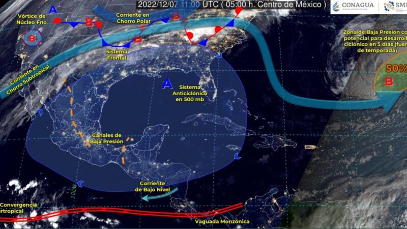 Pronóstico del clima para hoy miércoles 7 de diciembre en Quintana Roo.