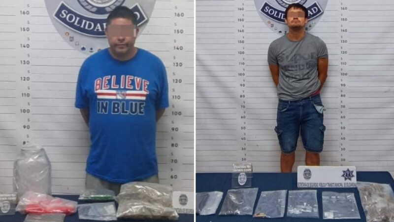 Caen dos narcodistribuidores en operativo invernal en Playa del Carmen.