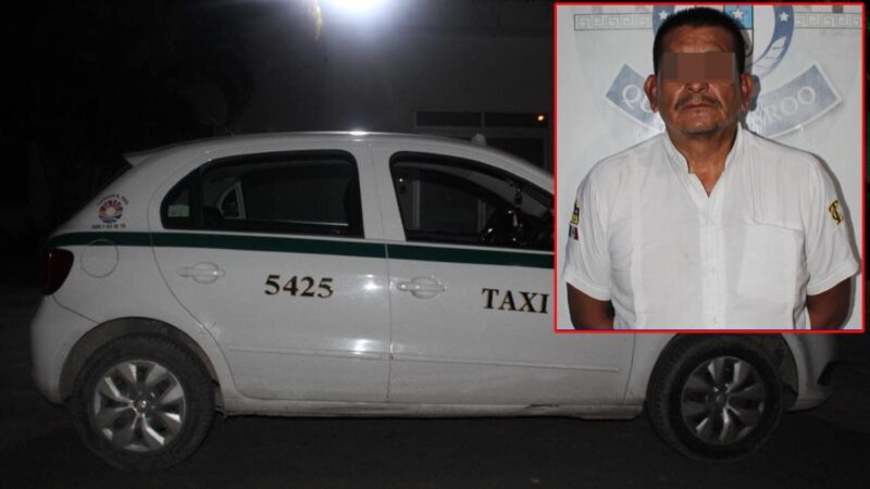 Detienen a taxista de Cancún armado y con droga.