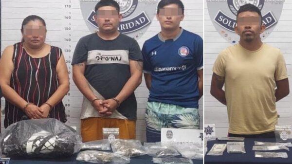 Detienen a cuatro narcomenudistas con más de 10 dosis de enervantes.