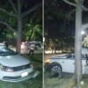 Taxista de Cancún termina incrustado en un árbol en la Zona Hotelera.