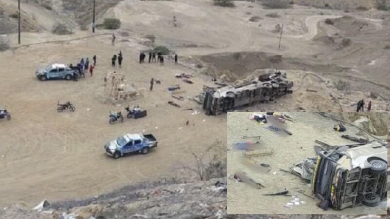 Tragedia enluta a Perú, autobús cae a barranco y mueren 25 personas