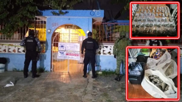 Aseguran droga y detienen a una persona durante cateo en Chetumal.