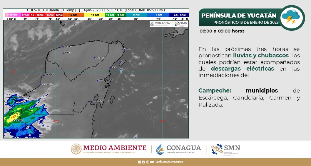 Pronóstico del clima para hoy viernes 13 de enero 2023 en Quintana Roo; temperaturas cálidas con probabilidad de chubascos en la entidad.