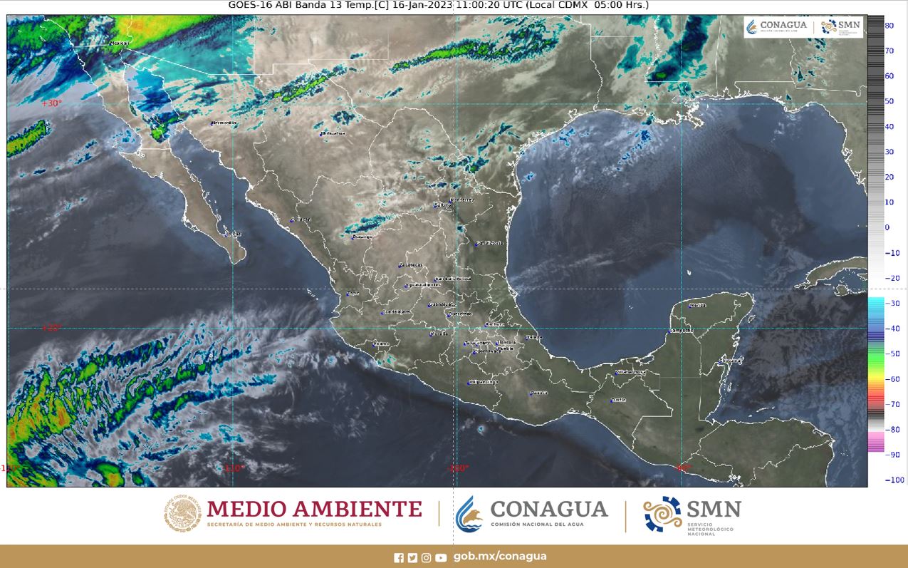 Pronóstico del clima para hoy lunes 16 de enero en Quintana Roo; Cielo despejado a medio nublado y sin lluvia en la Península de Yucatán.