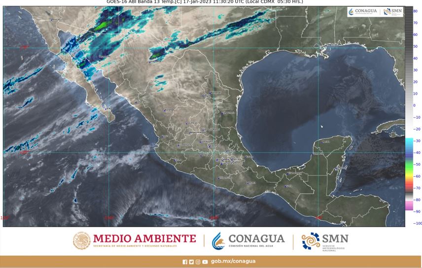 Pronóstico del clima para hoy martes 17 de enero 2023 en Quintana Roo; Cielo despejado la mayor parte del día y sin lluvia en la región.