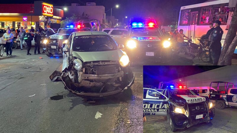 Patrulla de la SSP_QROO se lleva "de corbata" a auto en Cancún