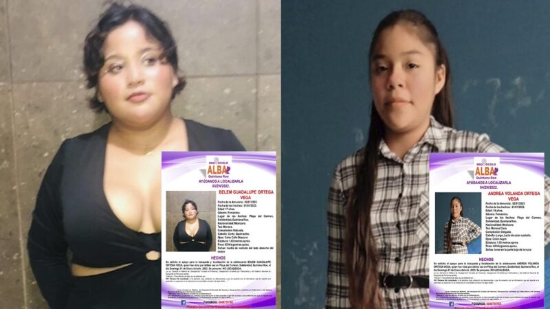 Inicia Quintana Roo el 2023 con dos menores desaparecidas