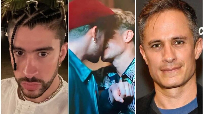 Filtran imágenes de Bad Bunny y Gael García Bernal besándose en la boca