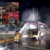 En Cancún, incendio en autobús desata el terror en empleados de hotel