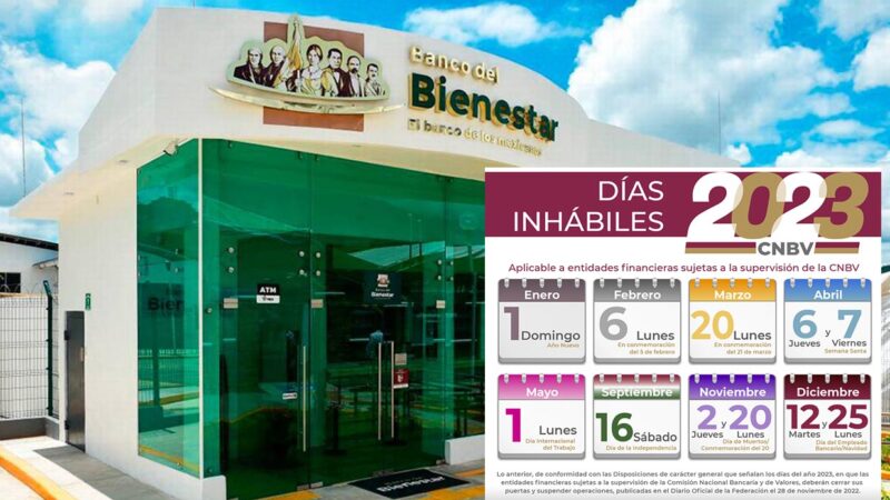 Difunde gobierno calendario de cierres bancarios en 2023