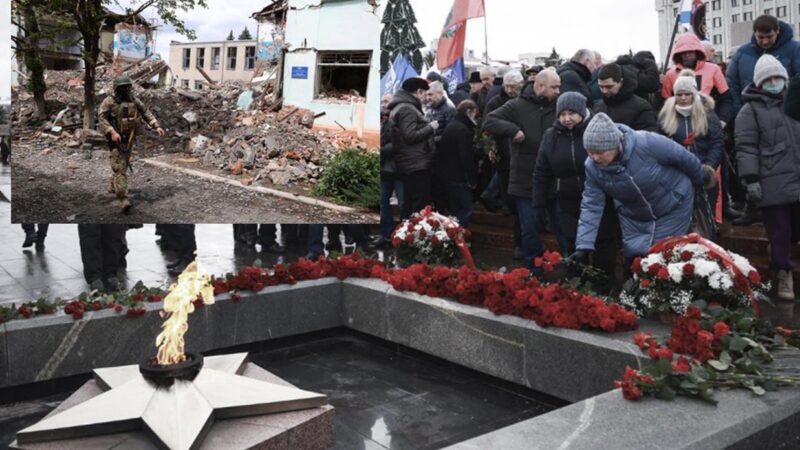 Entre protestas, rusos homenajean a soldados masacrados en Ucrania