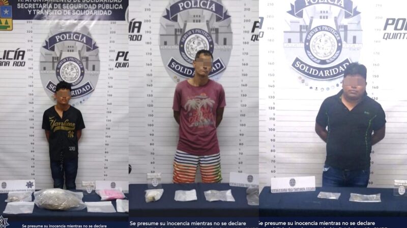Razzia en Playa Del Carmen deja tres narcomenudistas detenidos