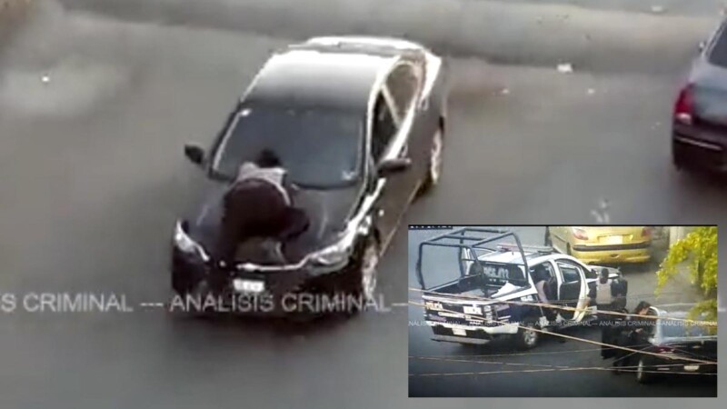 Sujeto en Edomex atropella y se lleva en el cofre a una mujer