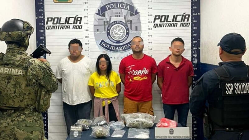 Caen con cartuchos y drogas en Playa del Carmen.