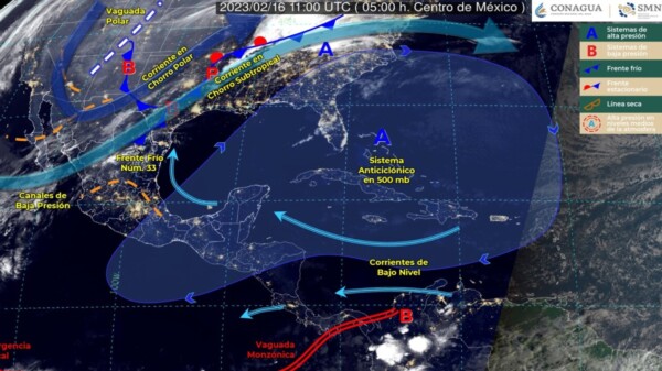 Pronóstico del clima para hoy jueves 16 de febrero en Quintana Roo.