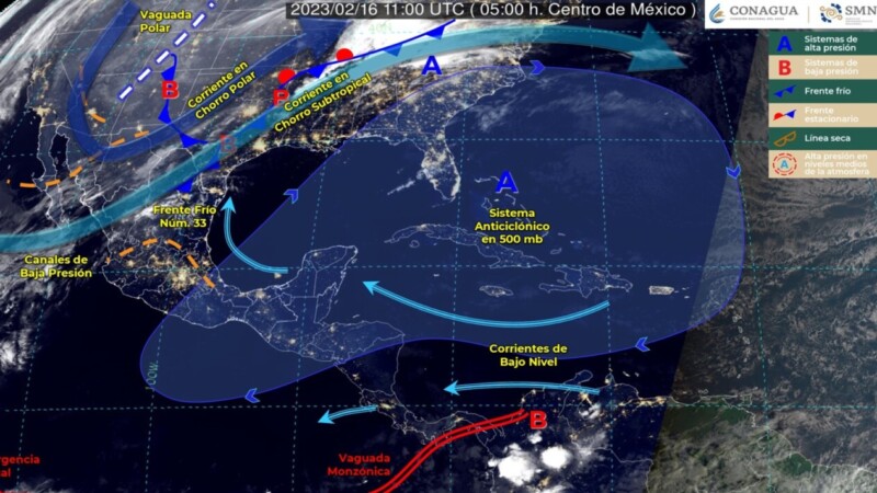 Pronóstico del clima para hoy jueves 16 de febrero en Quintana Roo.