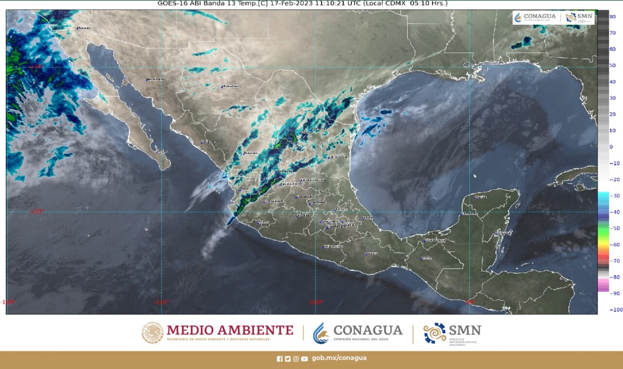 Pronóstico del clima para hoy viernes 17 de febrero en Quintana Roo; cielo medio nublado y con probabilidad de lluvias puntuales fuertes.