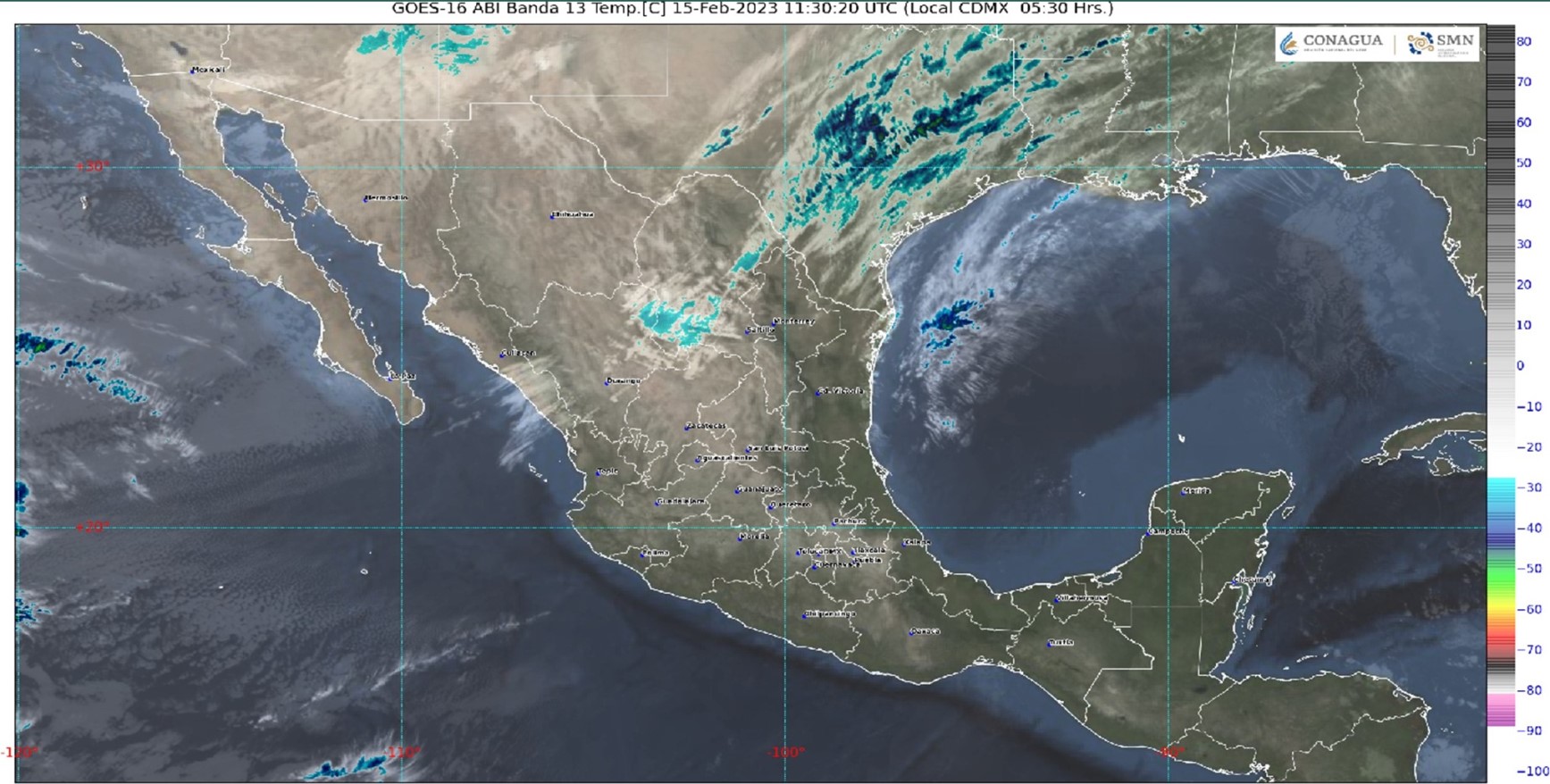 Pronóstico del clima para hoy miércoles 15 de febrero en Quintana Roo; cielo medio nublado con probabilidad de lluvias aisladas en el estado.