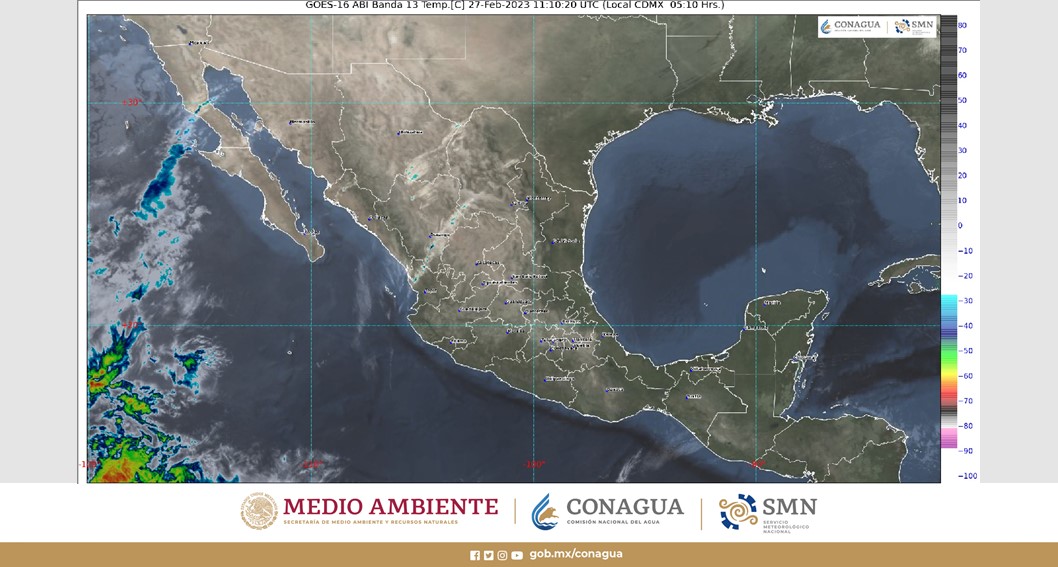 Pronóstico del clima para hoy lunes 27 de febrero 2023 en Quintana Roo; cielo parcialmente nublado con probabilidad de lluvias aisladas.