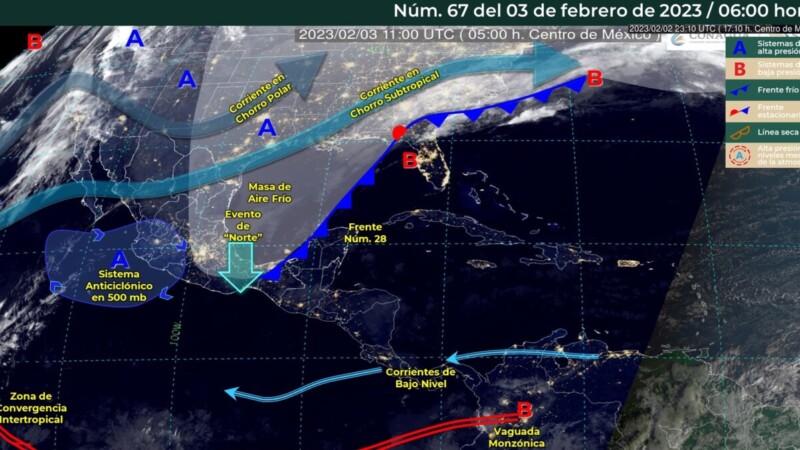 Pronóstico del clima para hoy viernes 3 de febrero en Quintana Roo.