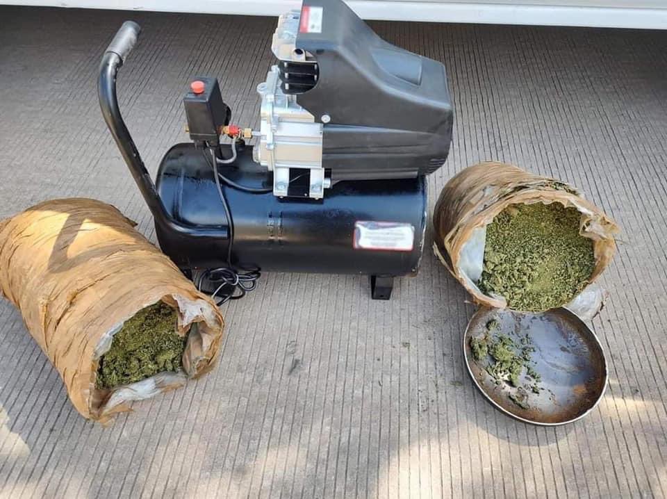Decomisan compresor relleno con droga con destino a Quintana Roo; binomio canino realizó el hallazgo en una paquetería de Culiacán.