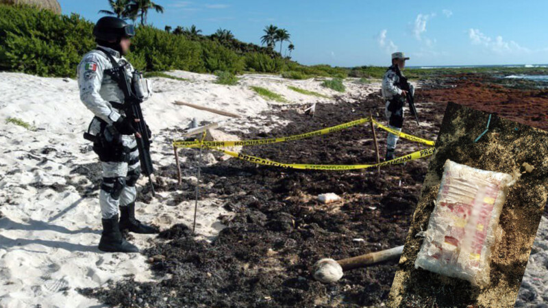 Asegura Guardia Nacional "ladrillo" de cocaína en Tulum