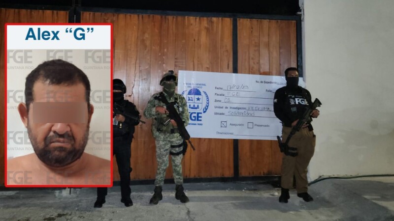 Detienen a líder de grupo delictivo durante un cateo en Tulum.