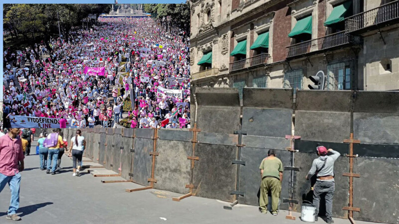 Blindan Palacio Nacional por marcha de apoyo al INE