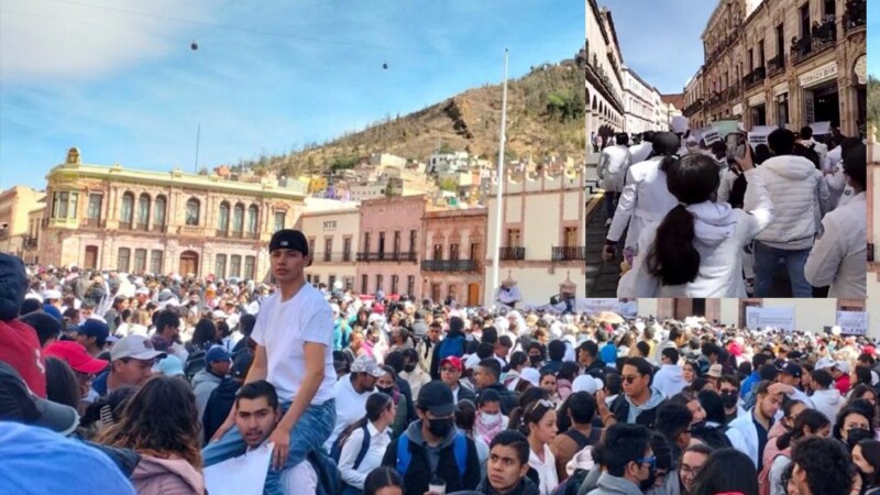Marchan estudiantes contra inseguridad en Zacatecas