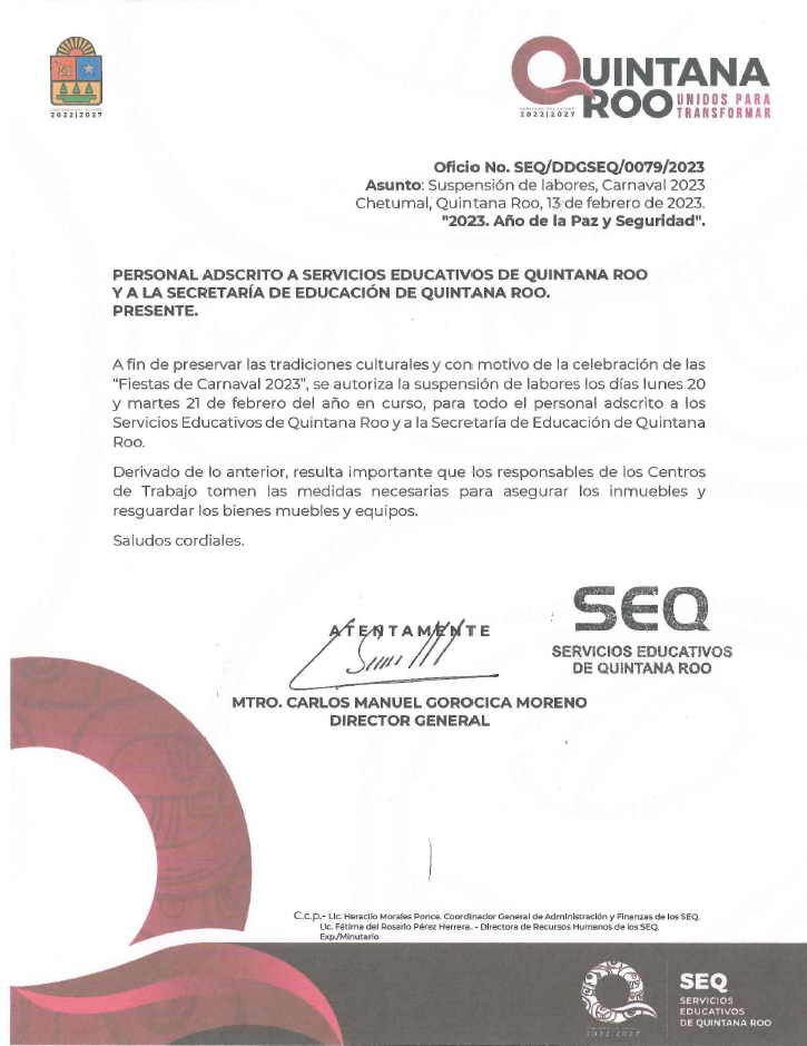 Habrá puente escolar por motivo del Carnaval; los Servicios Educativos de Quintana Roo dio a conocer que se suspenden clases el 20 y 21.