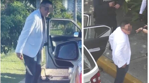 Detienen a pareja en la Zona Hotelera por amenazar a policías con un machete.