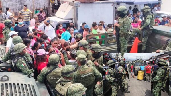 Convoy de soldados es retenido por comerciantes de Acapulco