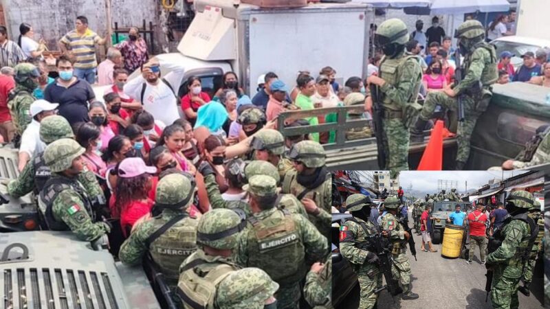 Convoy de soldados es retenido por comerciantes de Acapulco