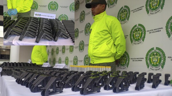 Incauta Policía de Colombia megacargamento de piezas para armas