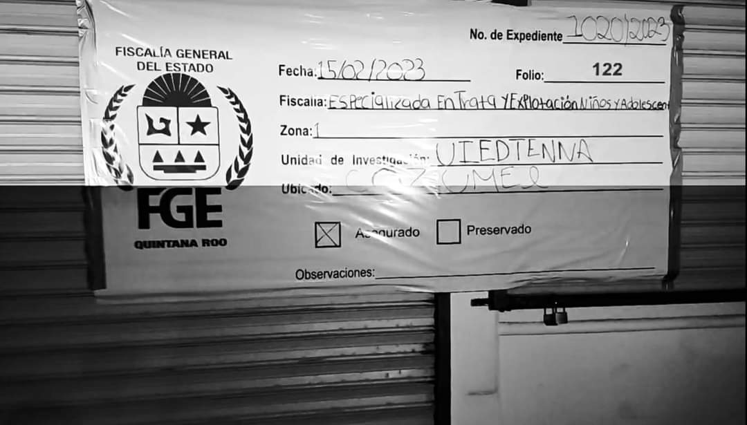 La Fiscalía de Quintana Roo catea y asegura un Spa en la isla de Cozumel; hasta ahora no se ha informado del resultado del operativo.