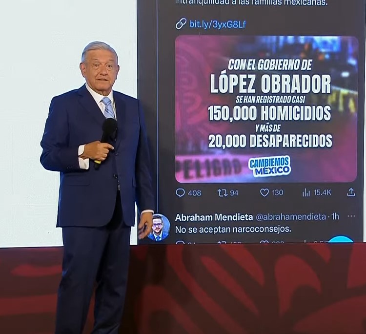 Contundente respuesta de Abraham Mendieta al tuit del PAN, en el que les dice: "No se aceptan narcoconsejos".