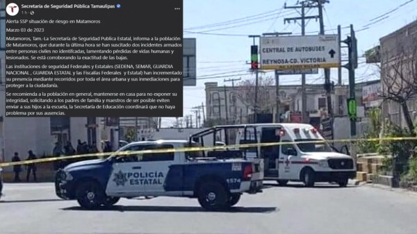 Nueva balacera causa terror en ciudadania de Tamaulipas