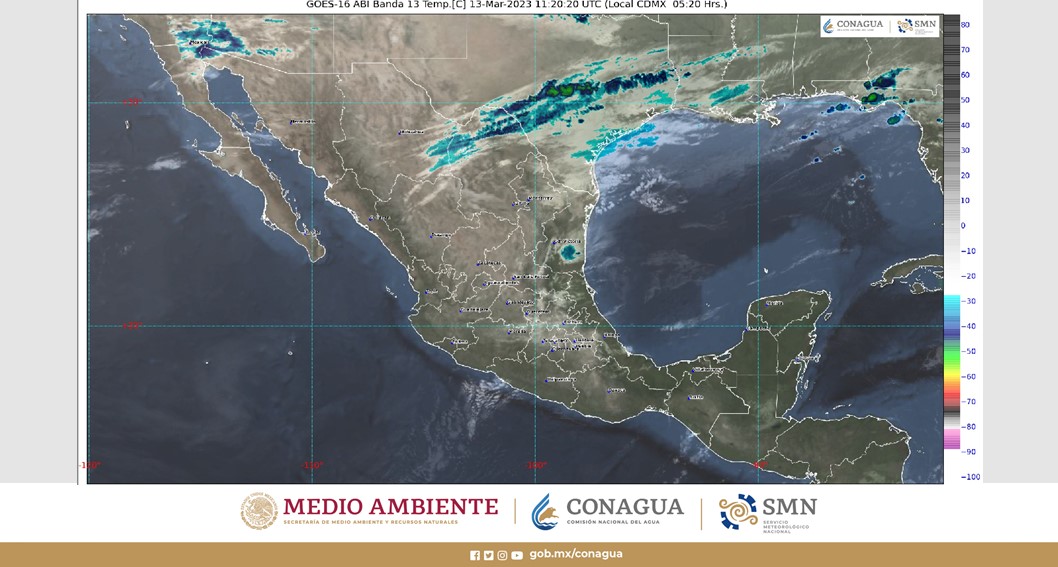 Pronóstico del clima para hoy lunes 13 de marzo 2023 en Quintana Roo; cielo despejado a medio nublado con posibilidad de lluvias aisladas.