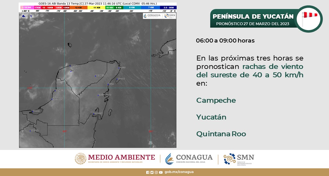 Pronóstico del clima para hoy lunes 27 de marzo 2023 en Quintana Roo; cielo medio nublado por la tarde con posibilidad de lluvias.
