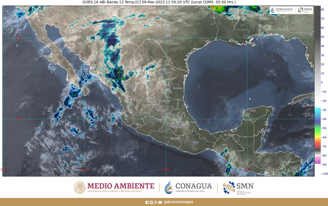 Pronóstico del clima para hoy jueves 8 de marzo 2023 en Quintana Roo; cielo parcialmente nublado y sin lluvia en la región.