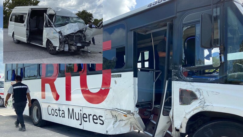 Choque en zona continental de Isla Mujeres deja 9 lesionados