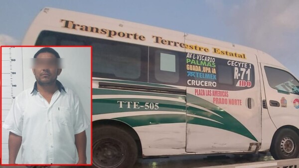 Detienen por lesiones a chofer de combi TTE de la ruta 71.