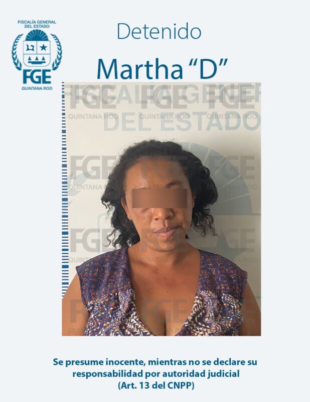Aseguran drogas y detiene a una mujer en un cateo en Chetumal; Martha D. fue puesta a disposición del Ministerio Público especializado.