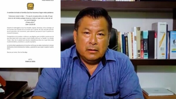 Agradece familia de Marciano Dzul muestras de afecto