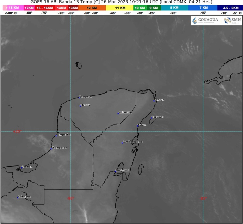 Pronóstico del clima para hoy domingo 26 de marzo 2023 en Quintana Roo; Cielo despejado y sin lluvia en la región.