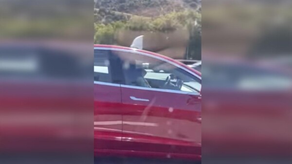 Mujer toma una siesta mientras su Tesla conduce por ella