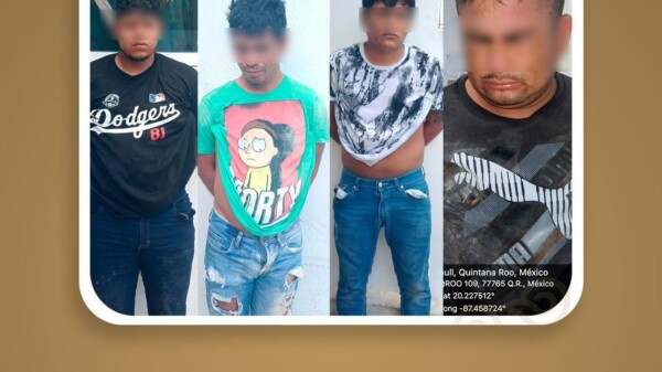 Detienen a cuatro presuntos narcomenudistas en Tulum.