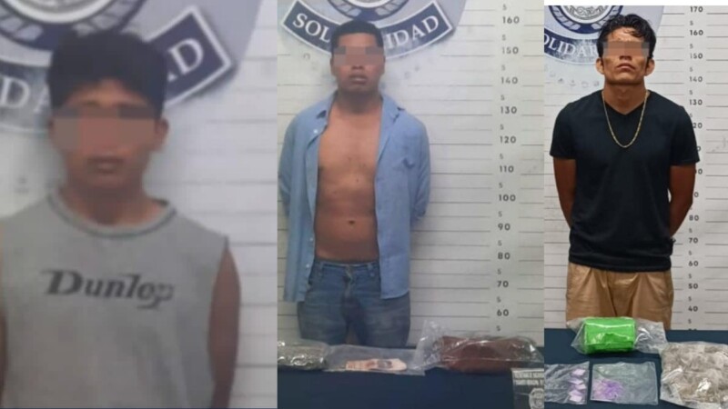 Caen tres por diversos delitos en Playa del Carmen.