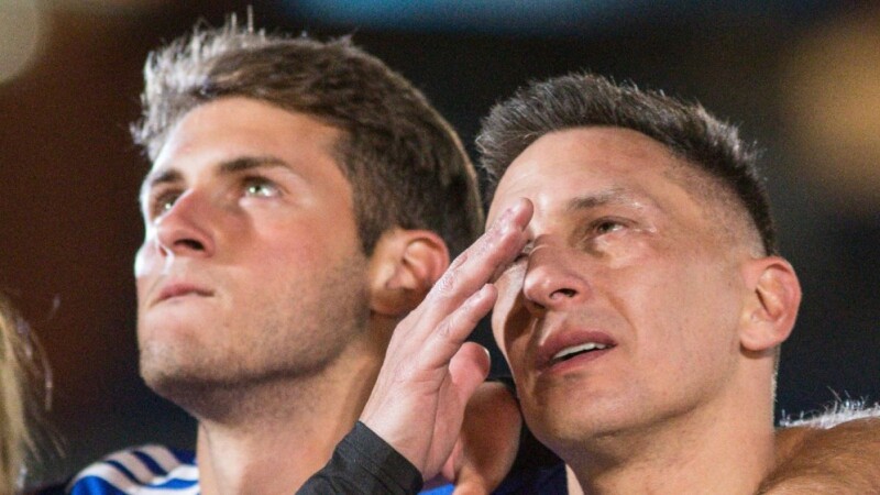 Chaco Giménez reacciona al gol de su hijo